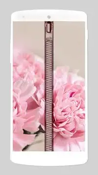 pink flowers zipper Screen Shot 0