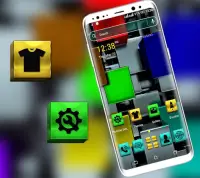 Colorful Metal Cube Launcher Theme Screen Shot 2