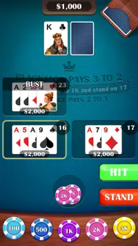 Blackjack 21 - casino card game Screen Shot 4