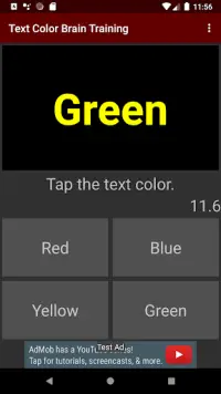 Text Color Brain training Screen Shot 0