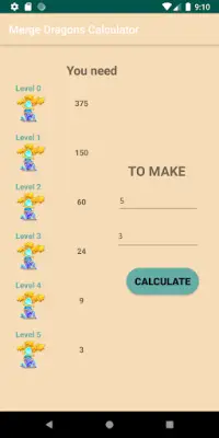 Merge Dragons Calculator Screen Shot 2