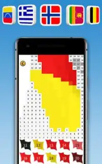 Bandiere Pixel Art - Bandiere Colore Per Numero Screen Shot 3