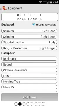 Squire - Character Manager Screen Shot 2