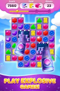 Candy Deluxe - Jogo puzzle de combinar 3 grátis Screen Shot 4