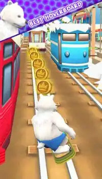 Subway Polar Bear - Endless Runner Surf Hoverboard Screen Shot 3