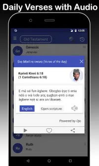 Yoruba & English Bible - With Full Offline Audio Screen Shot 1