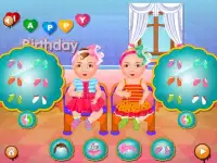 जुड़वां जन्मदिन बच्चे खेल Screen Shot 1