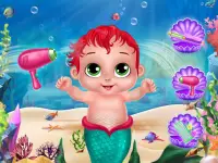 Pequeno sereia bebê Cuidado oceano Mundo Screen Shot 2