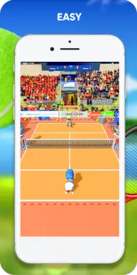 Casual-Tennis: Cartoon Stick Low Poly Tennis Smash Screen Shot 2