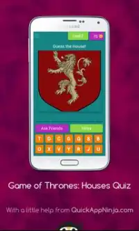Game of Thrones: Houses Quiz Screen Shot 2