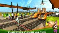 Orange Line Metro Train Game: New Train Simulator Screen Shot 8