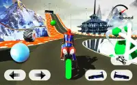 super-herói corridas moto Stunt Track impossível Screen Shot 2