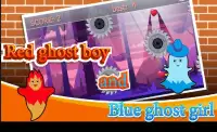 Red ghost boy and blue ghost girl game Screen Shot 0