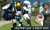 Superhero Flying Future Robot City Rescue Fighter Screen Shot 2