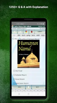 Indian History Quiz & eBook Screen Shot 1