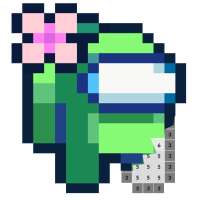Imposter Pixel Art - Among US Color By Number
