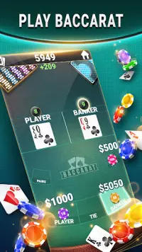 Blackjack & Baccarat Card Game Screen Shot 2