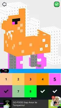 3D Little Pony Unicorn Color By Number Pixel art Screen Shot 3