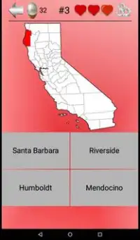 California Quiz - Counties Map and Seats Screen Shot 0