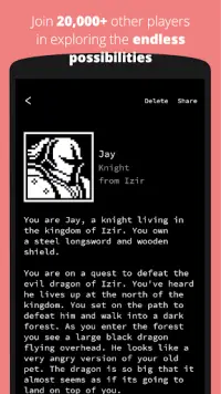 The Infinite Story - AI-powered text adventures Screen Shot 1