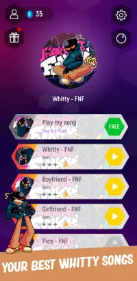 Whitty FNF Tiles Hop Music Screen Shot 0