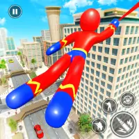Stickman Rope Superhero Game Screen Shot 0