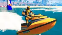 Super Hero Extreme Jet Ski Racing: Paw Racing Game Screen Shot 0