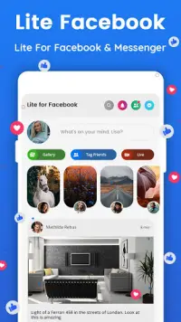 Lite for Facebook - Quick Chat for Messenger Screen Shot 1