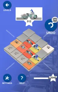 Motorbikes 2048 - Puzzle Game Screen Shot 3