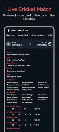 Live Cricket Match & Cricket Score: Live Score Screen Shot 3