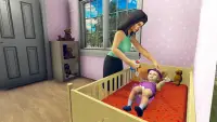 リアル 母 シミュレーター 3D 赤ちゃん お手入れ ゲーム Screen Shot 1