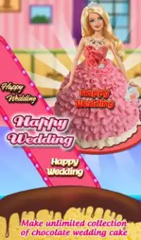 Bolo de boneca de casamento de chocolate 2018 Screen Shot 6