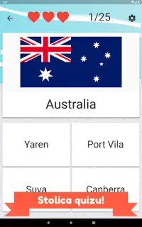 Quiz o Oceanii i Australii - kraje, stolice, flagi Screen Shot 20
