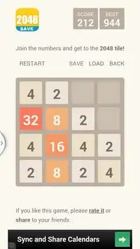 2048 Save N Load Screen Shot 4