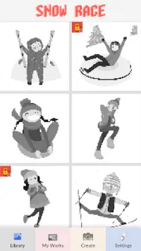 Snow Race Pixel Art Screen Shot 0
