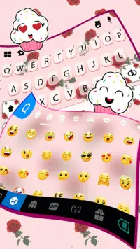 Girly Rose Background ng Keybord Screen Shot 3