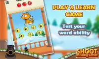 Tirez sur Missing Letters: Words Game Screen Shot 1