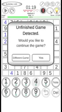 Sudoku 123 - Offline Game Screen Shot 2