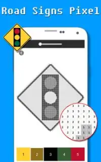 Цвет дорожных знаков по номеру - Pixel Art Screen Shot 0
