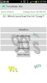 TriviaMate: 90's Trivia Screen Shot 1