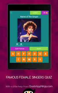 FEMALE SINGERS QUIZ Screen Shot 7