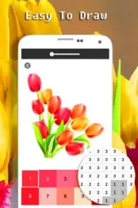Color de la flor del tulipán por número: Pixel Art Screen Shot 1