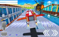 Flying Robot Fire Truck Game Screen Shot 2