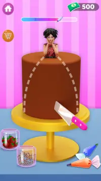 Icing on Doll Cake maker Game Screen Shot 1