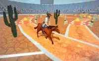 Paardenrennen en springen Stunts 3D-spel Screen Shot 5
