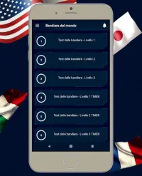 Bandiere di tutti i paesi del quiz mondiale Screen Shot 0