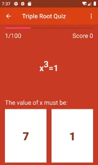 Triple Root Quiz Screen Shot 2