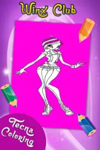 Fairy Winx Coloring Game Screen Shot 2