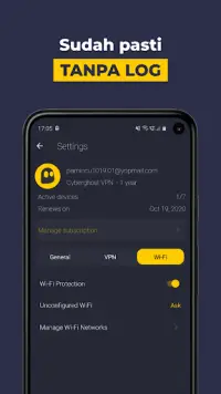 VPN CyberGhost: WiFi Aman Screen Shot 2