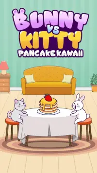 Bunny vs Kitty Pancake: Kawaii Game Screen Shot 0